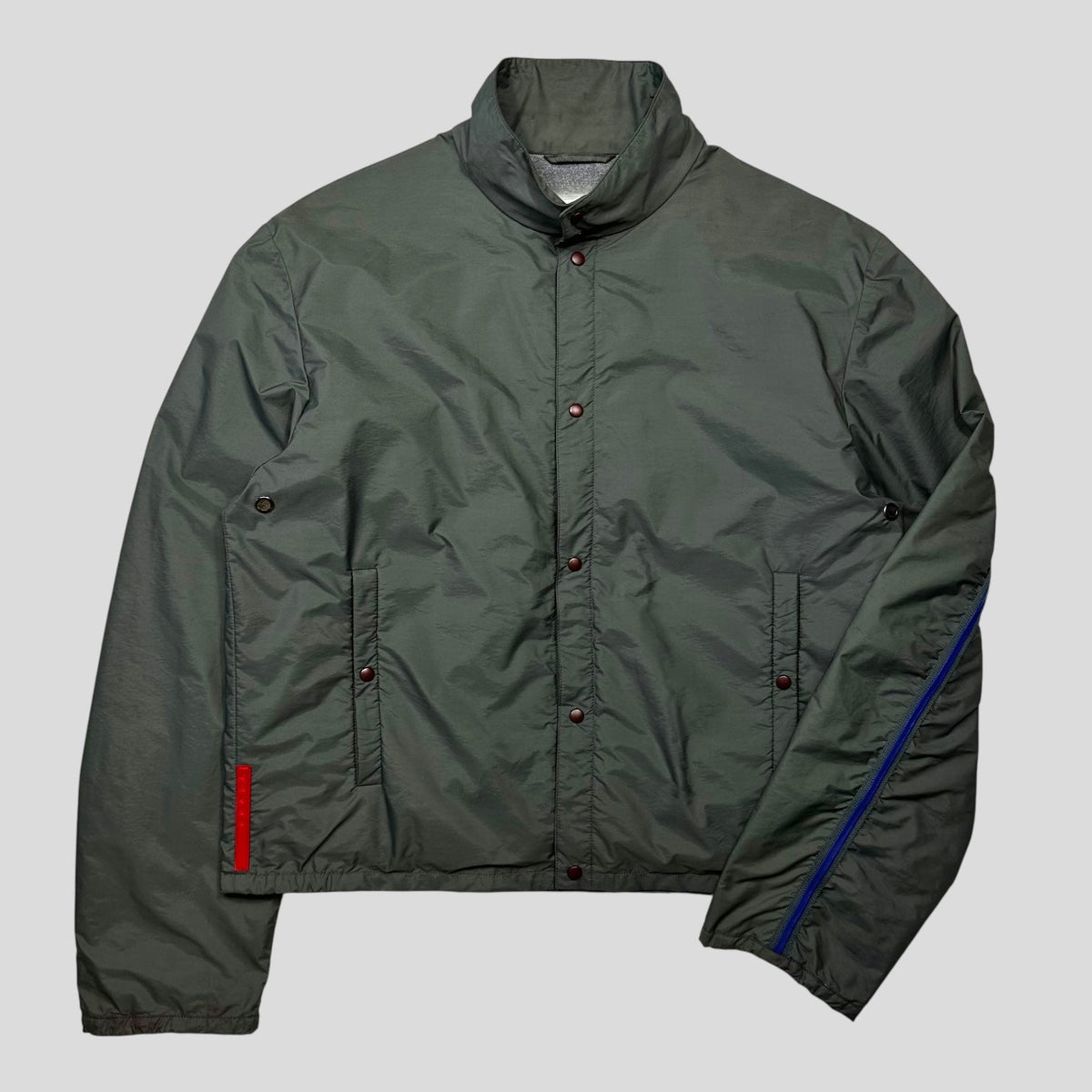Prada Sport SS00 Gel Seam Nylon Cropped Jacket - IT50 (M) | Olive