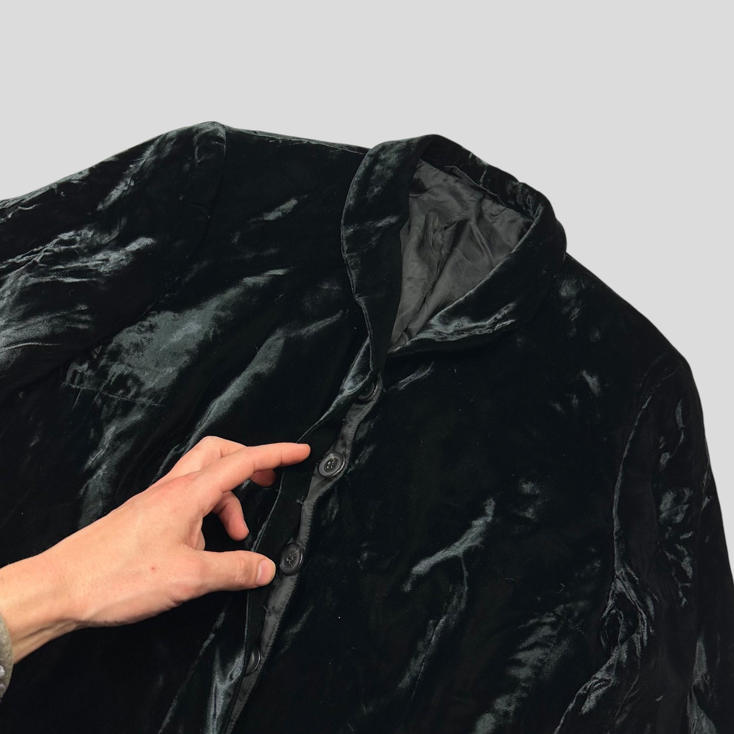 Gucci by Tom Ford 1999 Velour Velvet Runway Jacket - IT46 (UK10) | Default Title, Black