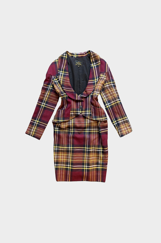 Vivienne Westwood 1990s Anglomania Checked Tartan Skirt Suit