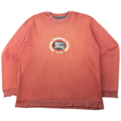 Vintage 90s Burberry Embroidered Sweatshirt Size XL | XL, Orange