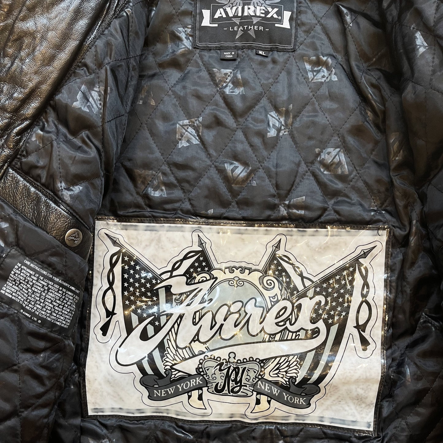 Avirex 'Hi-Rollers' Leather Varsity Jacket - XL