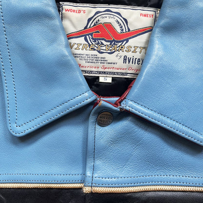 Avirex 'Snuk & Fox' Leather Varsity Jacket - S