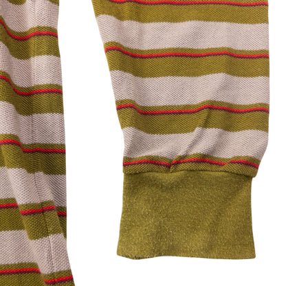 Vintage 80s YSL Yves Saint Laurent Striped Long Sleeve Polo Shirt Size M | Medium, Red