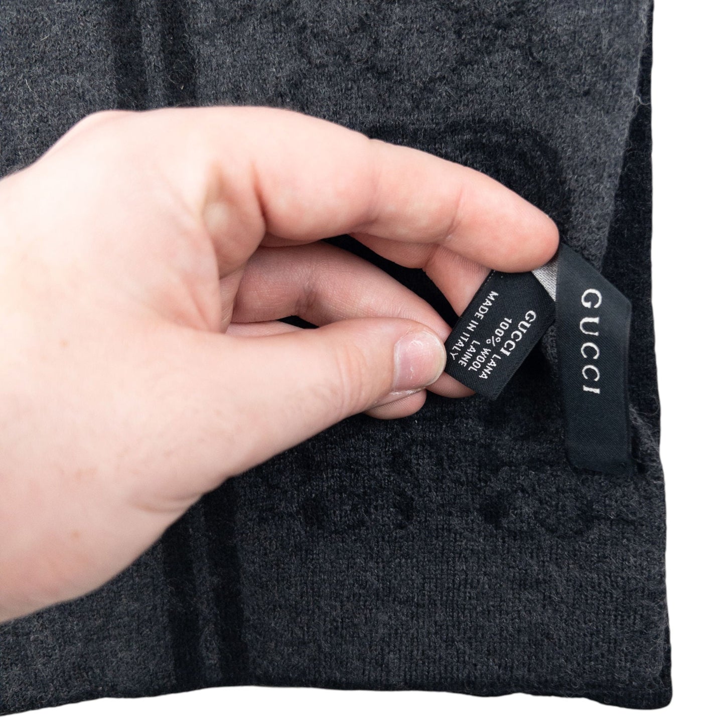 Vintage 2000s Gucci Wool Scarf | O/S, Black