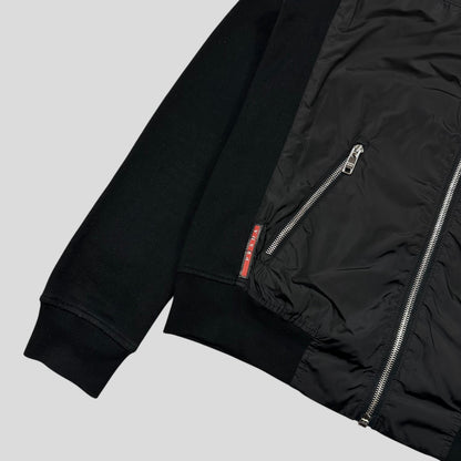 Prada Sport 2013 Minimalistic Nylon Panelled Moto Jacket - S | Default Title, Black
