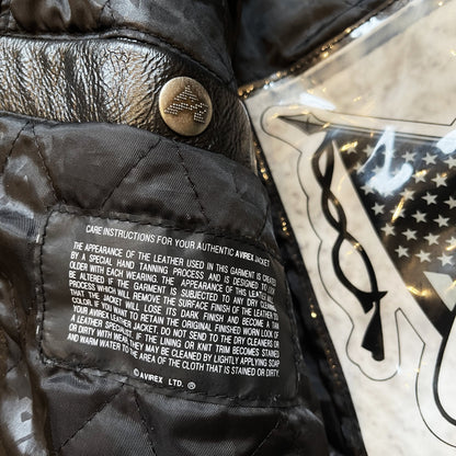 Avirex 'Hi-Rollers' Leather Varsity Jacket - XL