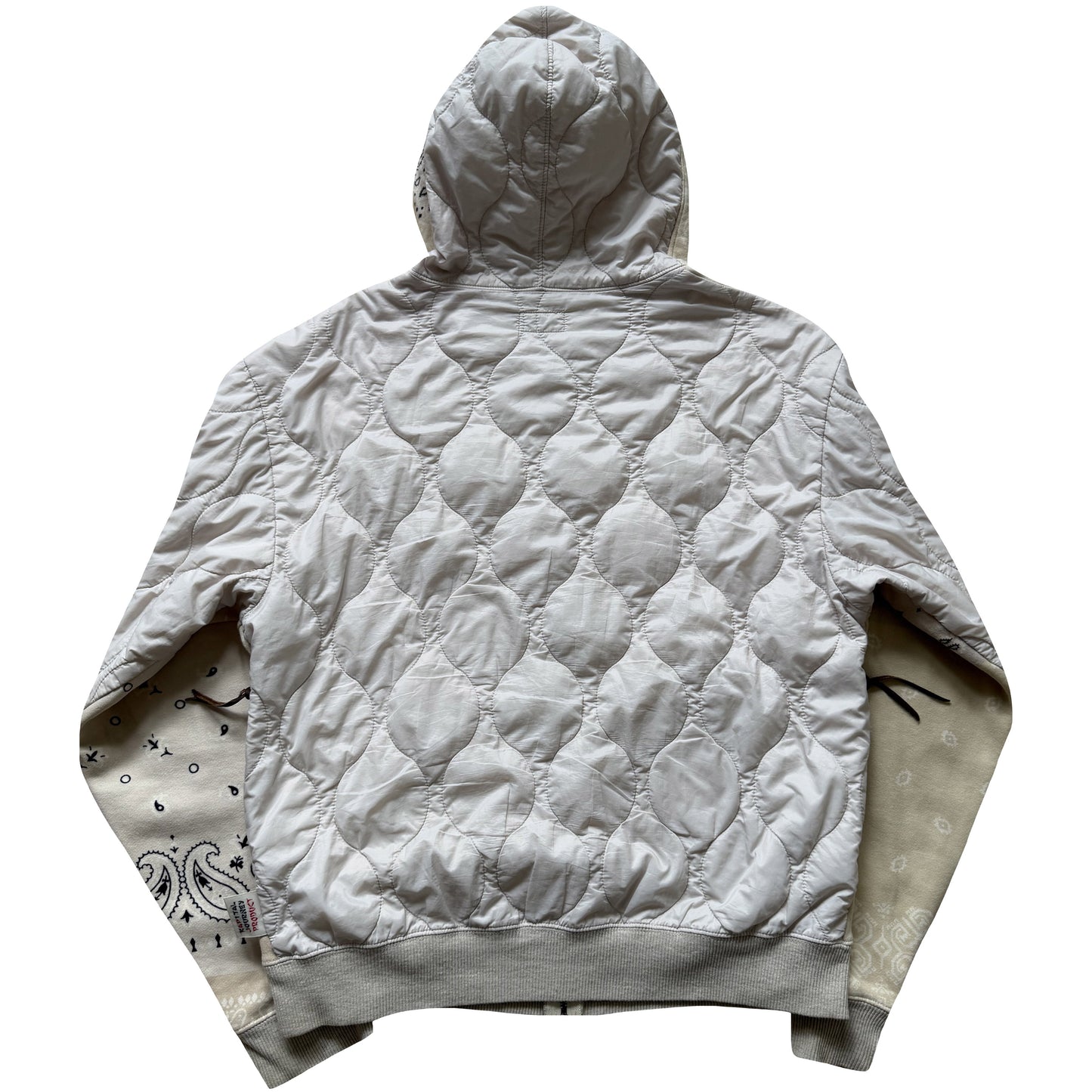Kapital Bandana Quilted Shell Hoodie - L | Large, Beige