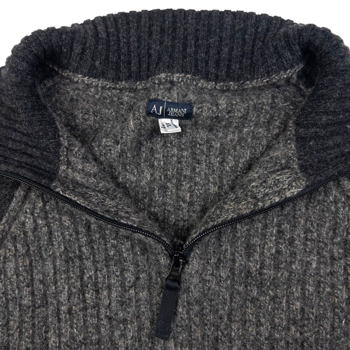 Vintage Armani Jeans Q Zip Wool Jumper Size S