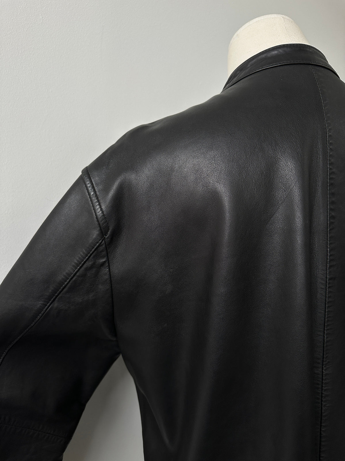 DKNY 1990s Minimal Smooth Leather Jacket - XL
