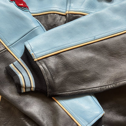 Avirex 'Snuk & Fox' Leather Varsity Jacket - S