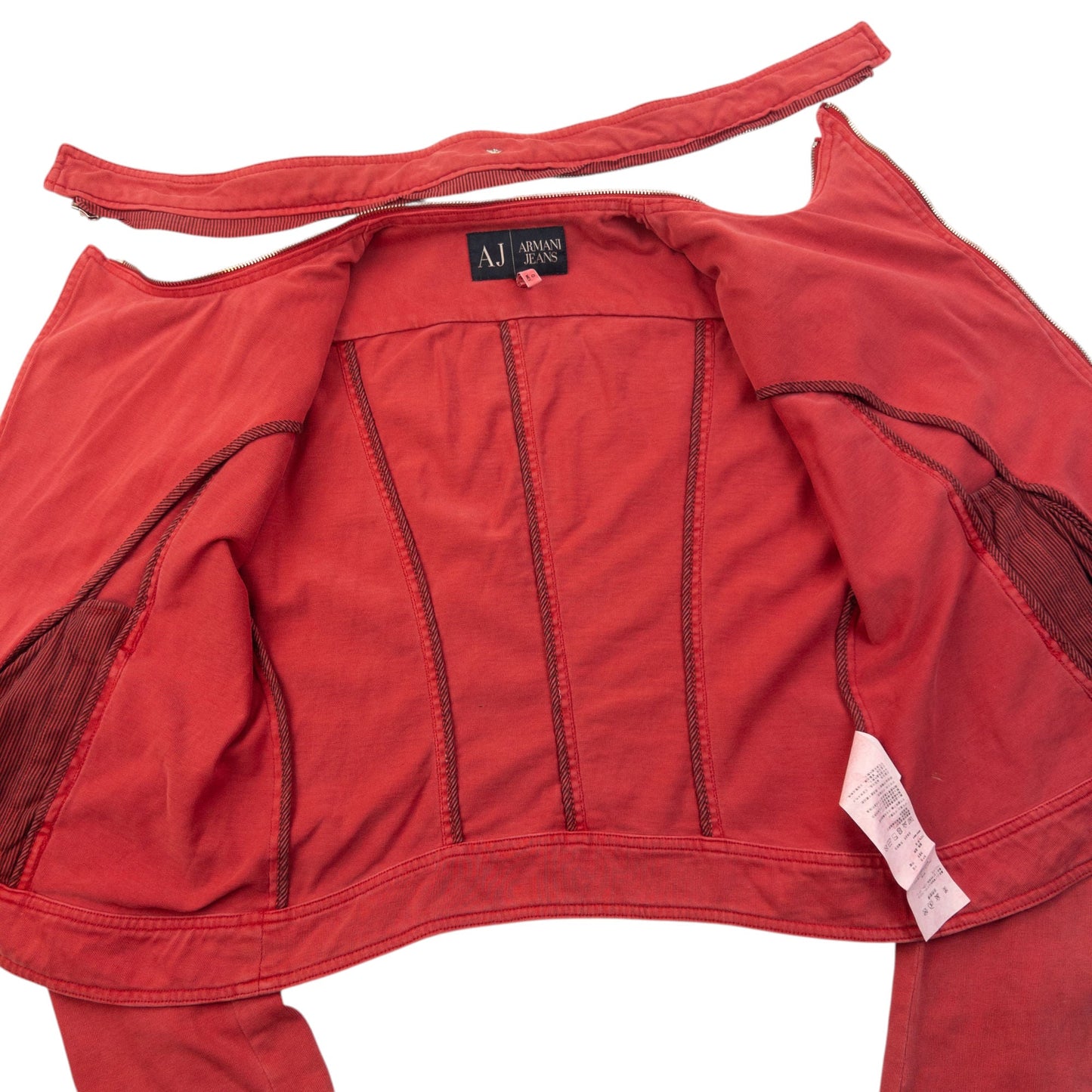 Vintage 2000s Armani Jeans Asymmetric Zip Up Jacket Womens Size M | Medium, Red