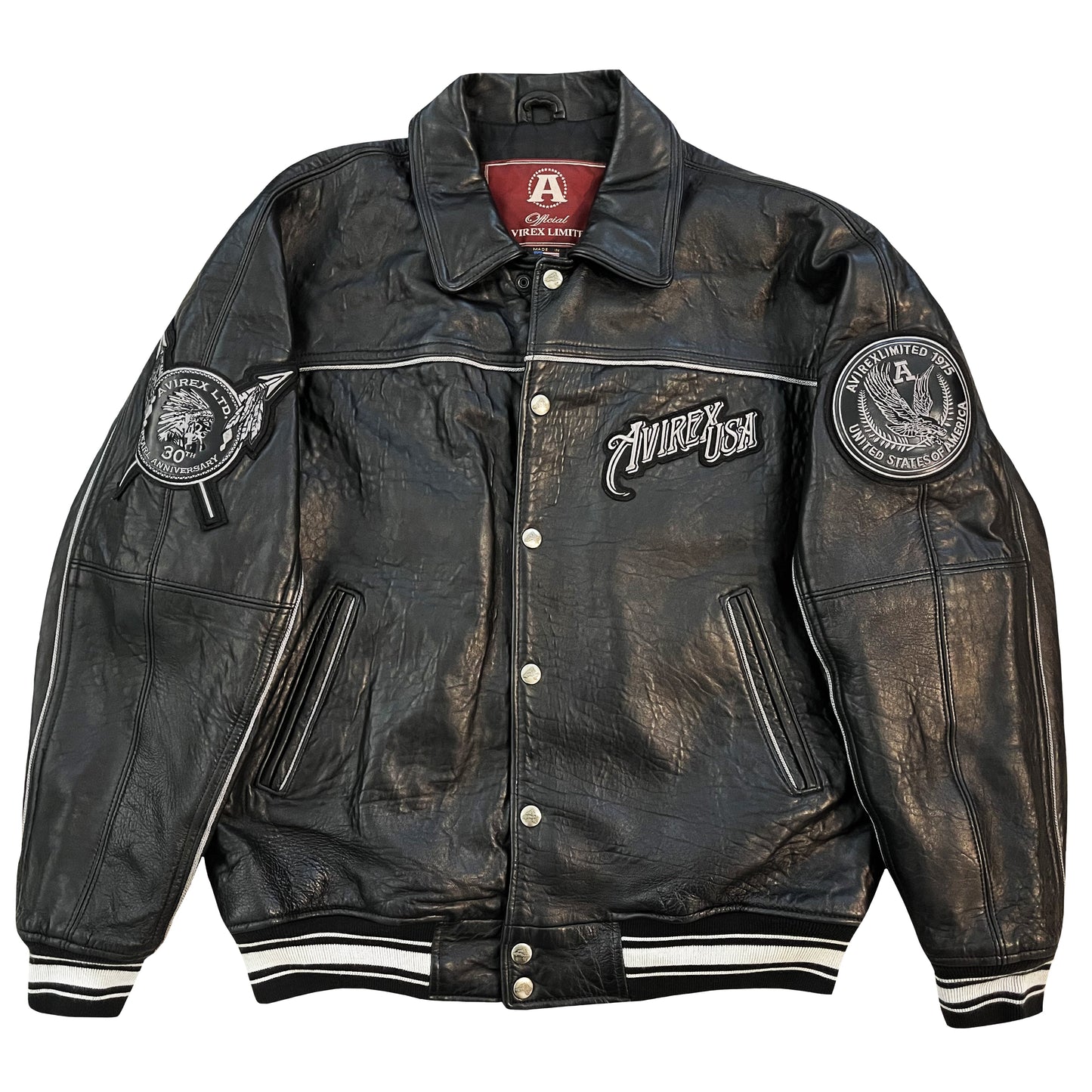 Avirex 30th Anniversary Leather Varsity Jacket - L