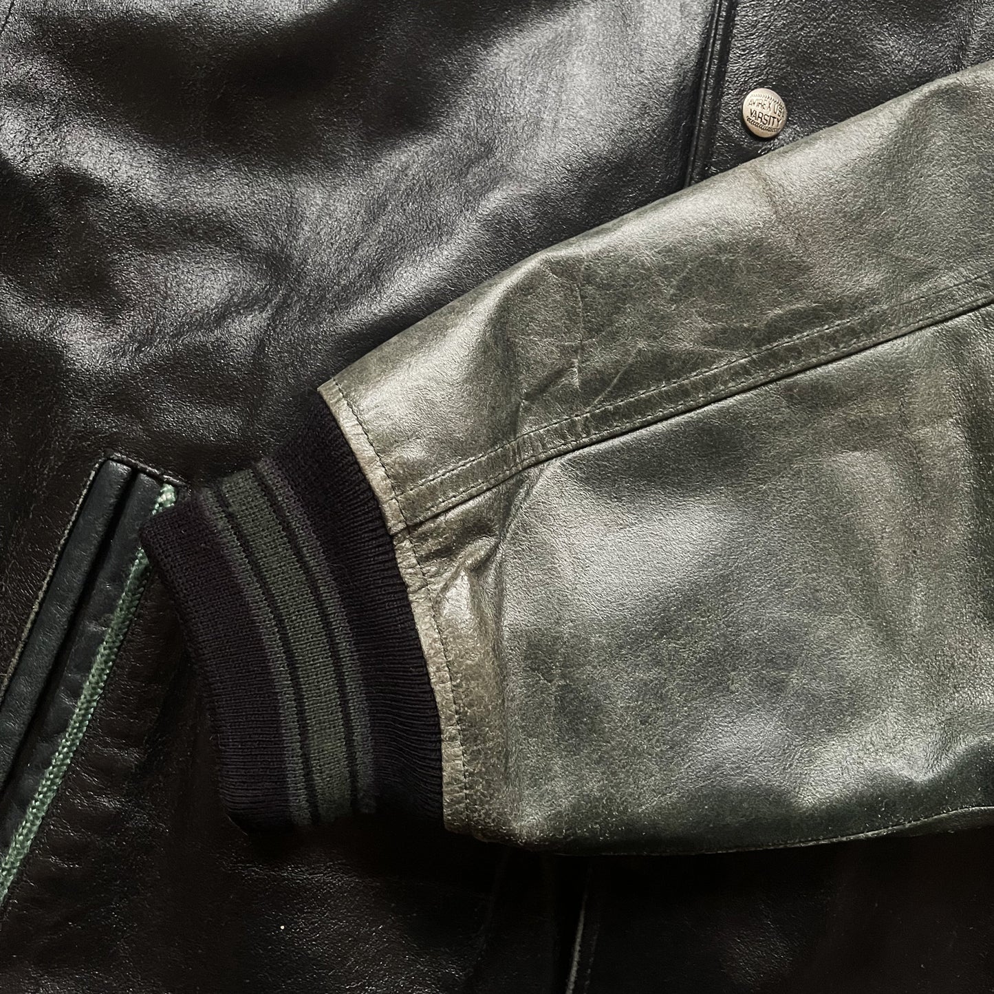 Avirex 'Oridian Warrior' Leather Varsity Jacket - M