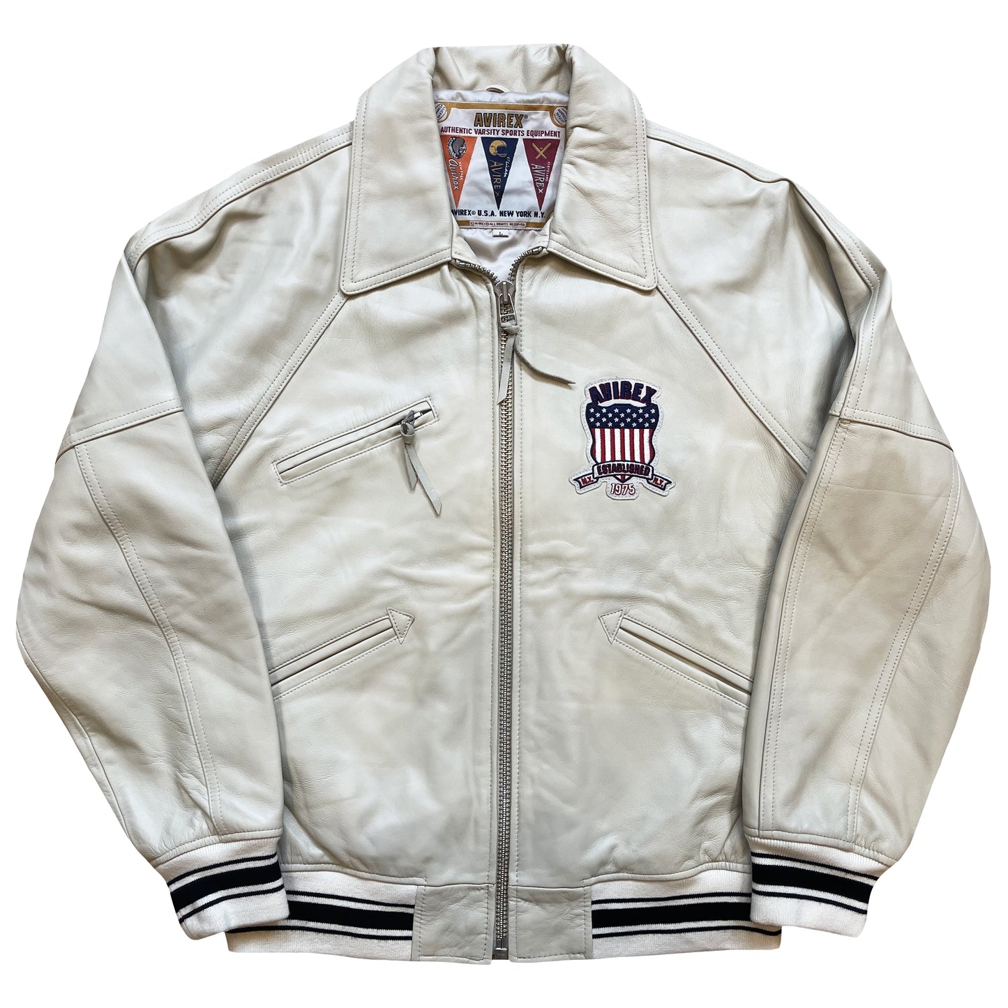 Avirex Icon Leather Varsity Jacket - M / L