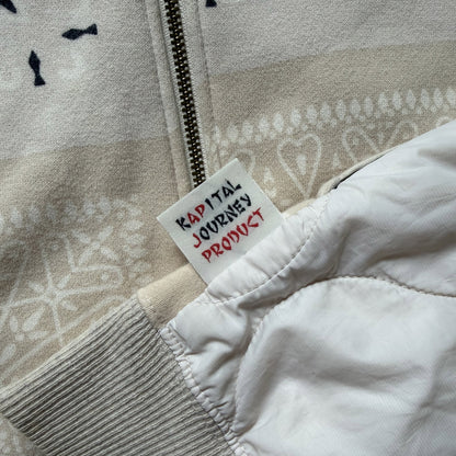 Kapital Bandana Quilted Shell Hoodie - L | Large, Beige