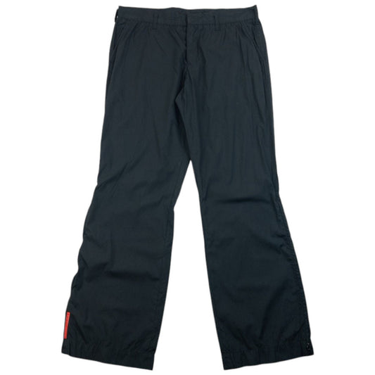 Vintage 2000s Prada Sport Zip Cuff Trousers Size W35 | W35, Black