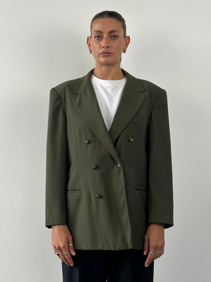 Max Mara Wool Double Breasted Blazer - XL