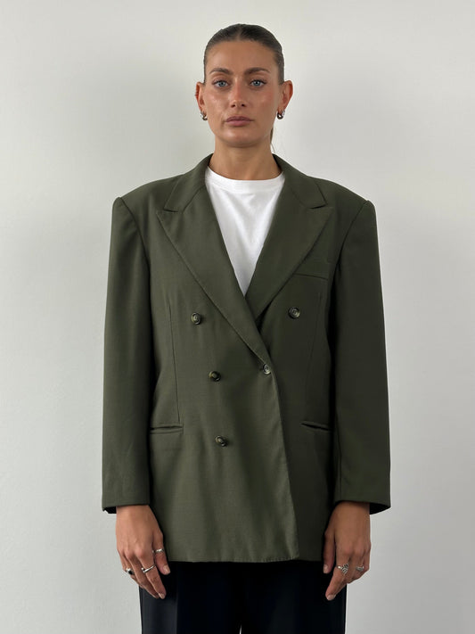 Max Mara Wool Double Breasted Blazer - XL