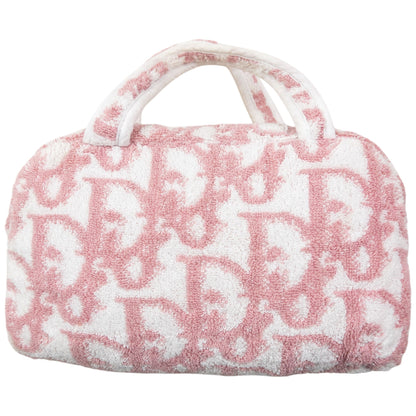 Vintage 2000s Dior Monogram Terry Cloth Handbag | O/S, Pink
