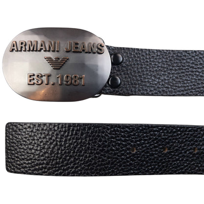 Vintage 2000s Armani Jeans Leather Belt Size XL | XL, Black
