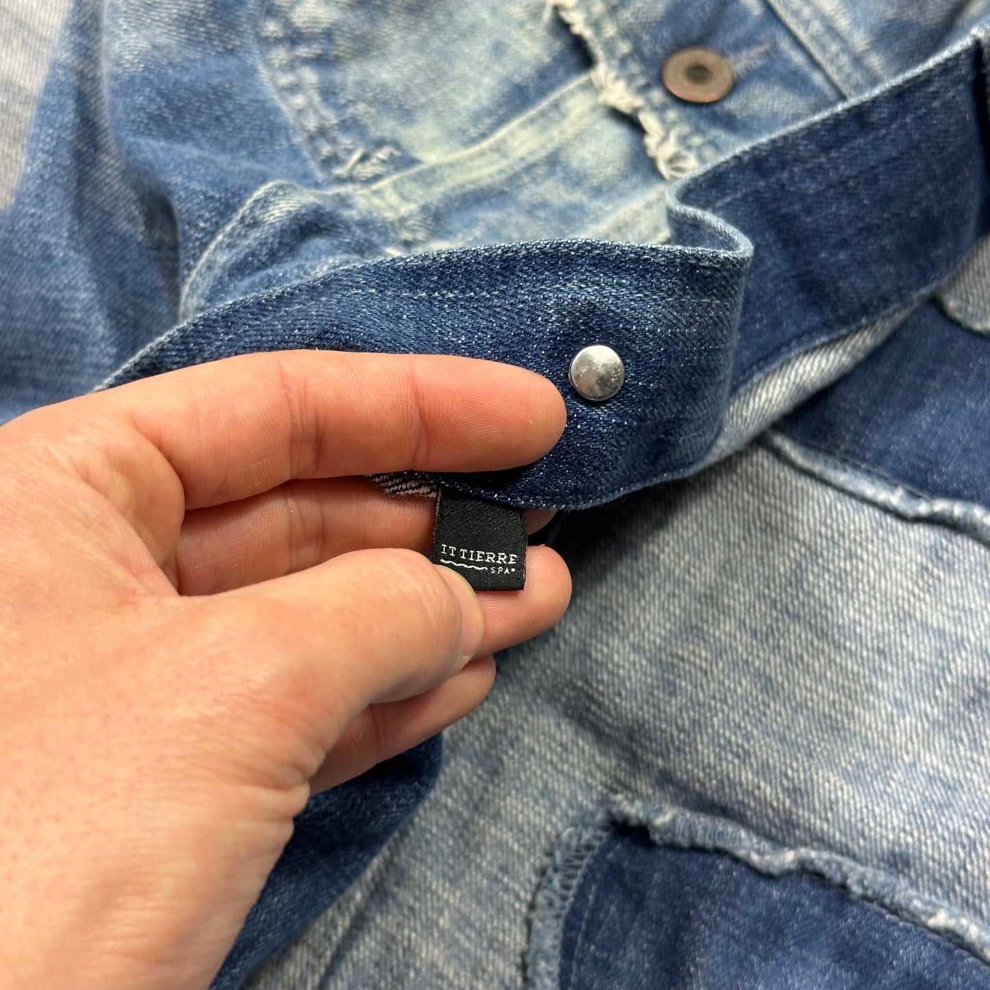 D&G AW04 Distressed Reconstructed Denim Boxy Jacket - L (M)