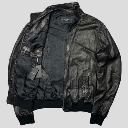 Dolce & Gabanna 00’s Lambskin Premium Leather Bomber Jacket - IT58 (XL)