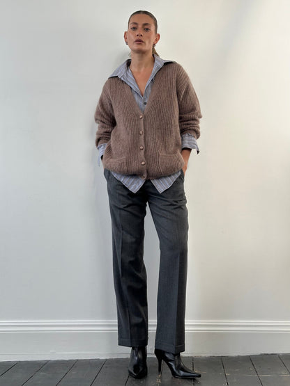 Conbipel Pure Brushed Wool Straight Leg Tailored Trousers - W30