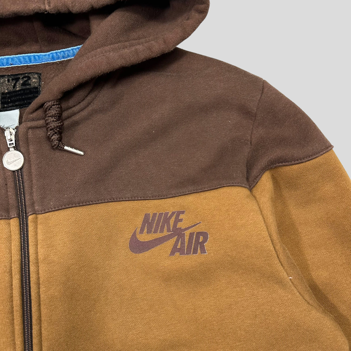 Nike Air AW04 Heavyweight Cotton Striped Hoodie - M | Brown