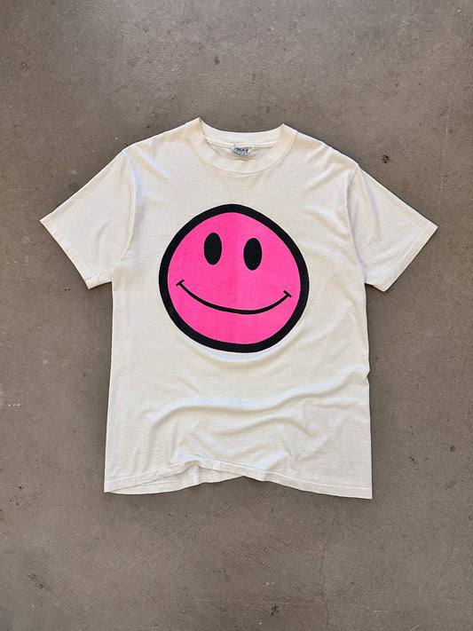 1980's Smiley T-Shirt - L | White, Red