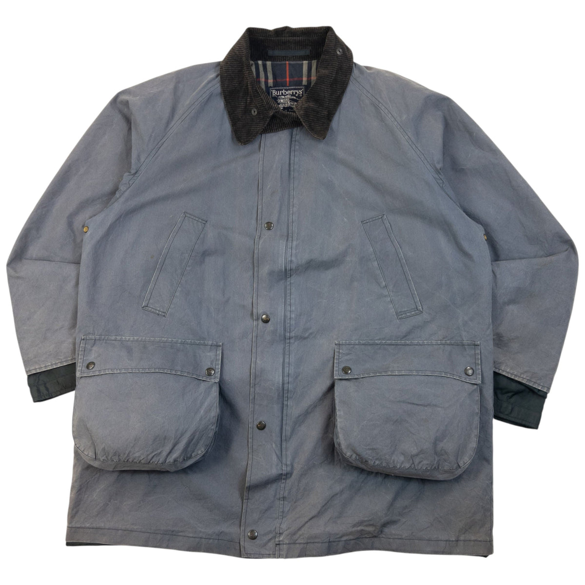 Vintage 90S Burberry Nova Check Lined Rain Jacket Size XL | XL, Blue
