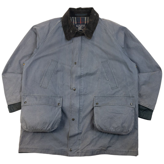 Vintage 90S Burberry Nova Check Lined Rain Jacket Size XL | XL, Blue