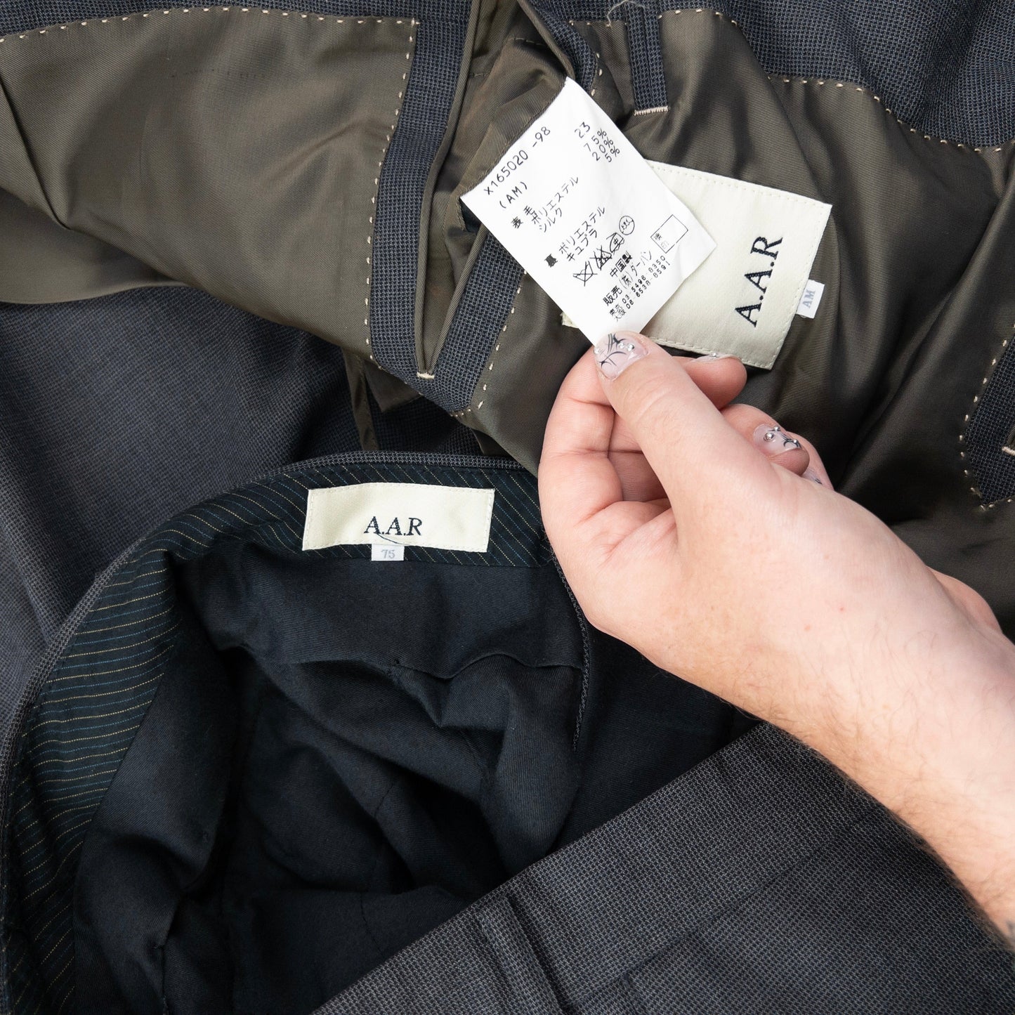 Vintage 90s Yohji Yamamoto A.A.R Jacket & Trousers Suit Set Size XS | XS, Grey