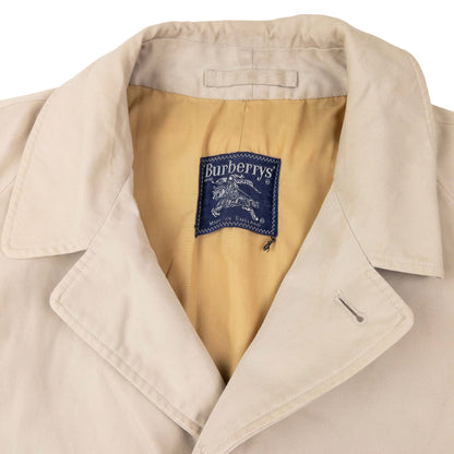 Vintage 80s Burberry Nova Check Lined Trench Jacket Size XL | XL, Beige