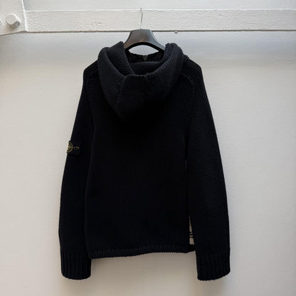 Stone Island Vintage Early 2000s Hooded Zip Knit Cardigan (L) | Medium, Black