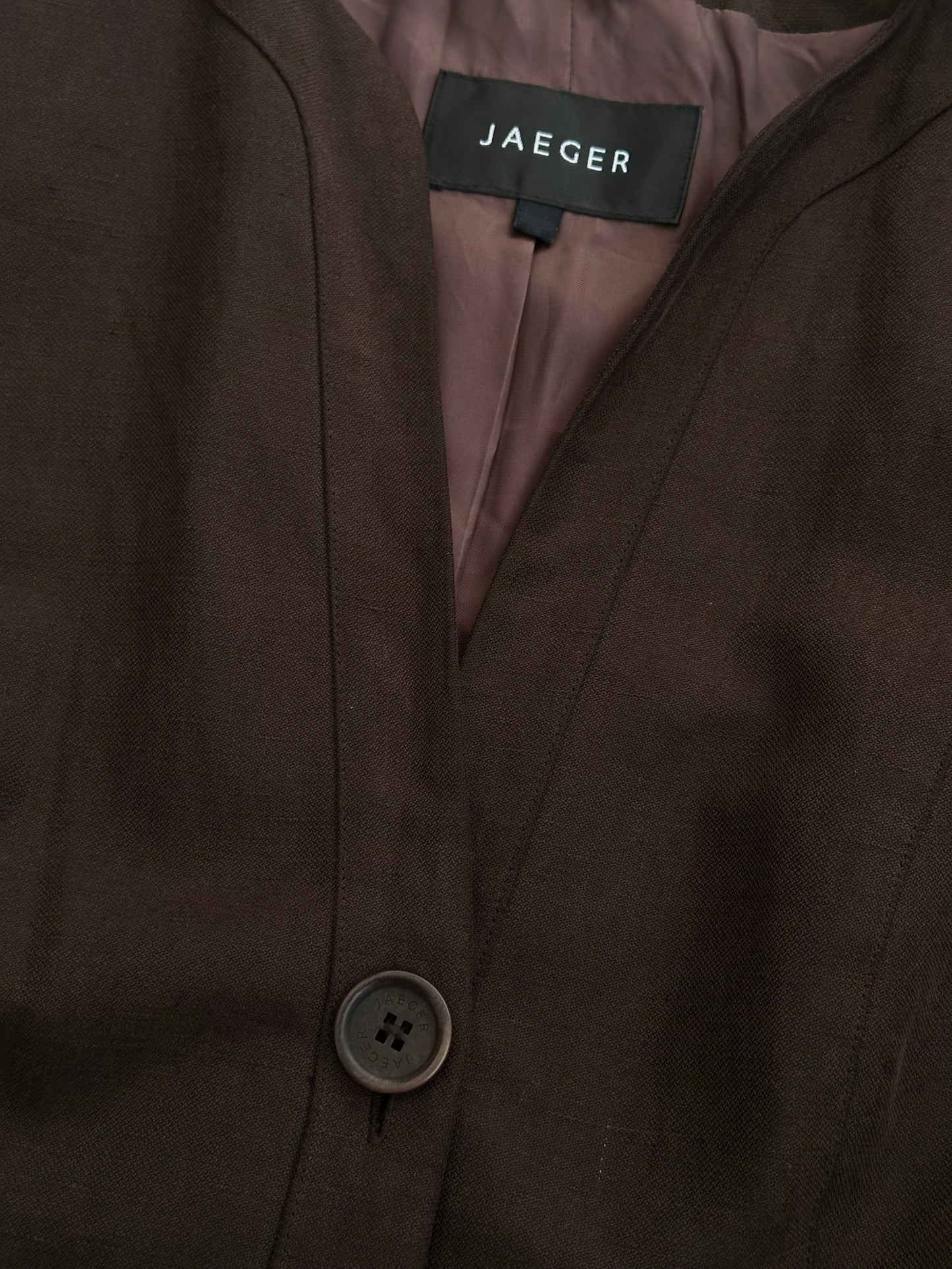 Jaeger 1990s Linen Silk Belted Jacket - S-M