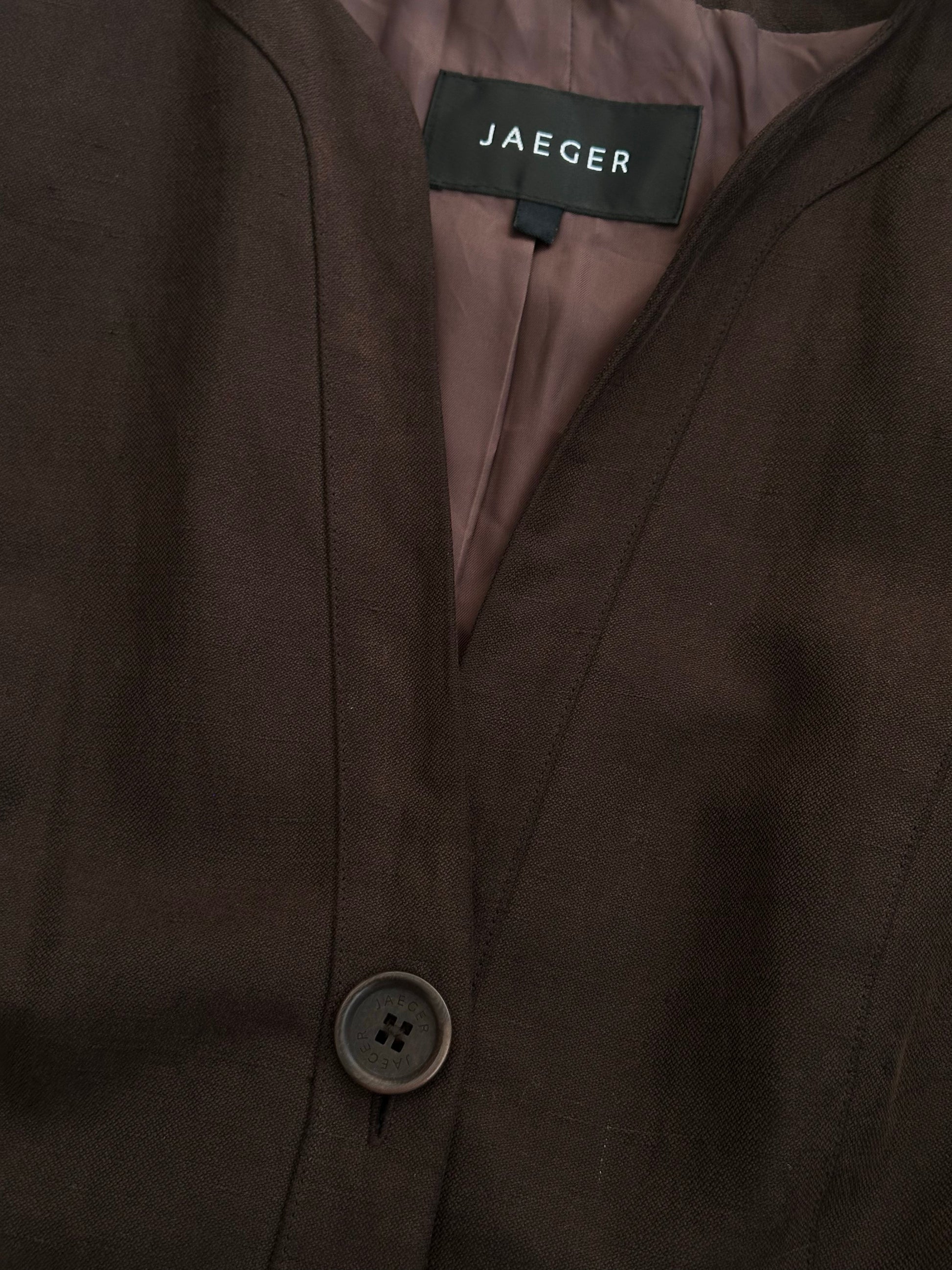 Jaeger 1990s Linen Silk Belted Jacket - S-M