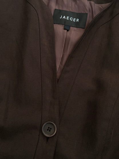 Jaeger 1990s Linen Silk Belted Jacket - S-M