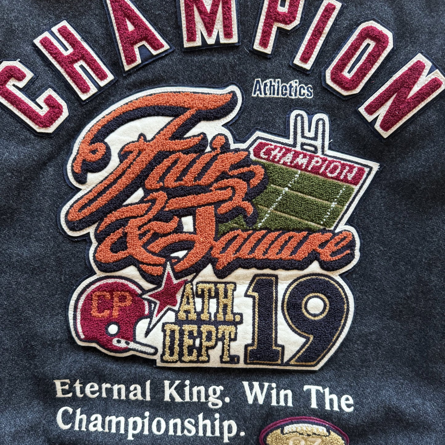 Champion 'Fair and Square Champion' Varsity Jacket - M