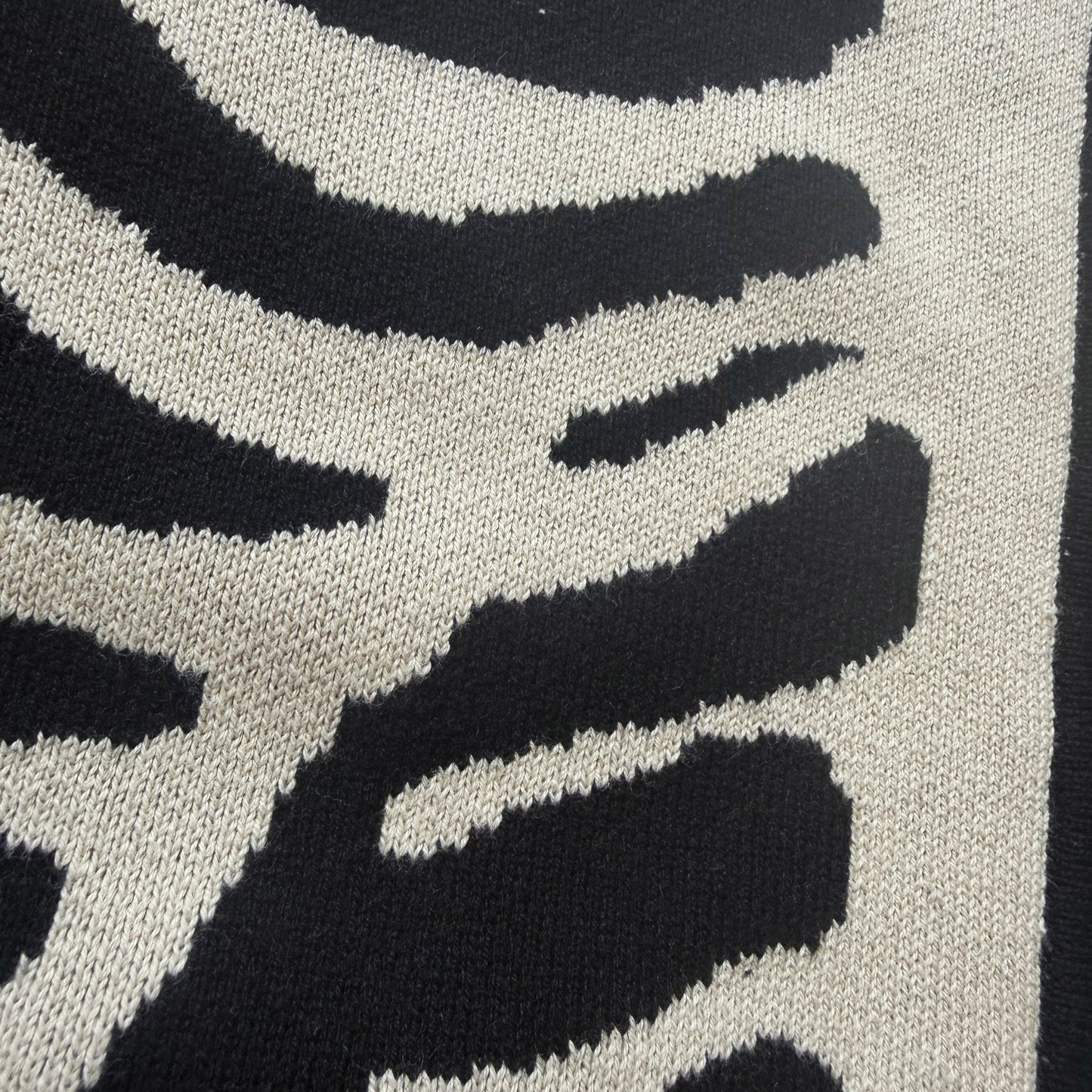 Vanson Leathers 14G Knitted Skeleton Hoodie - M | Medium, Black and White