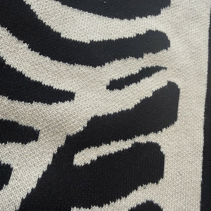 Vanson Leathers 14G Knitted Skeleton Hoodie - M | Medium, Black and White