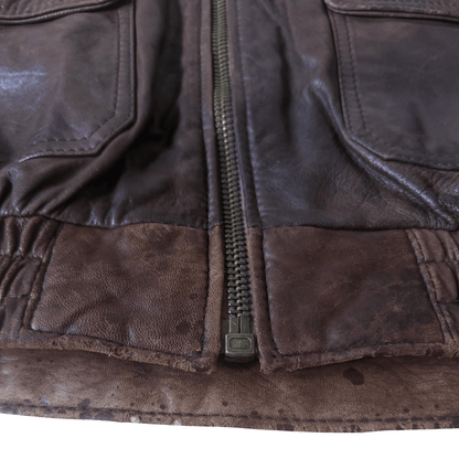 Avirex G-1 80's Leather Lambskin Flight Jacket Boa Collar - M | Medium, Red