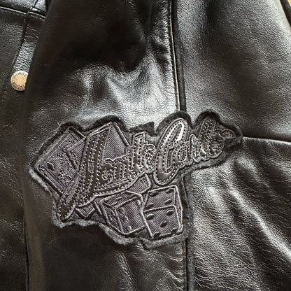 Avirex 'Royal Flush' Leather Varsity Jacket - L