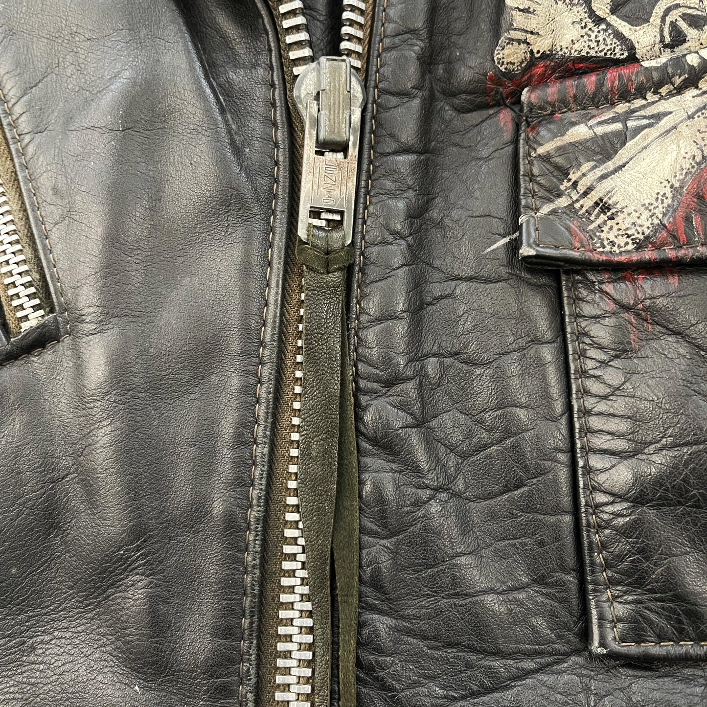 The Great China Wall 'Motor City' Leather Biker Jacket