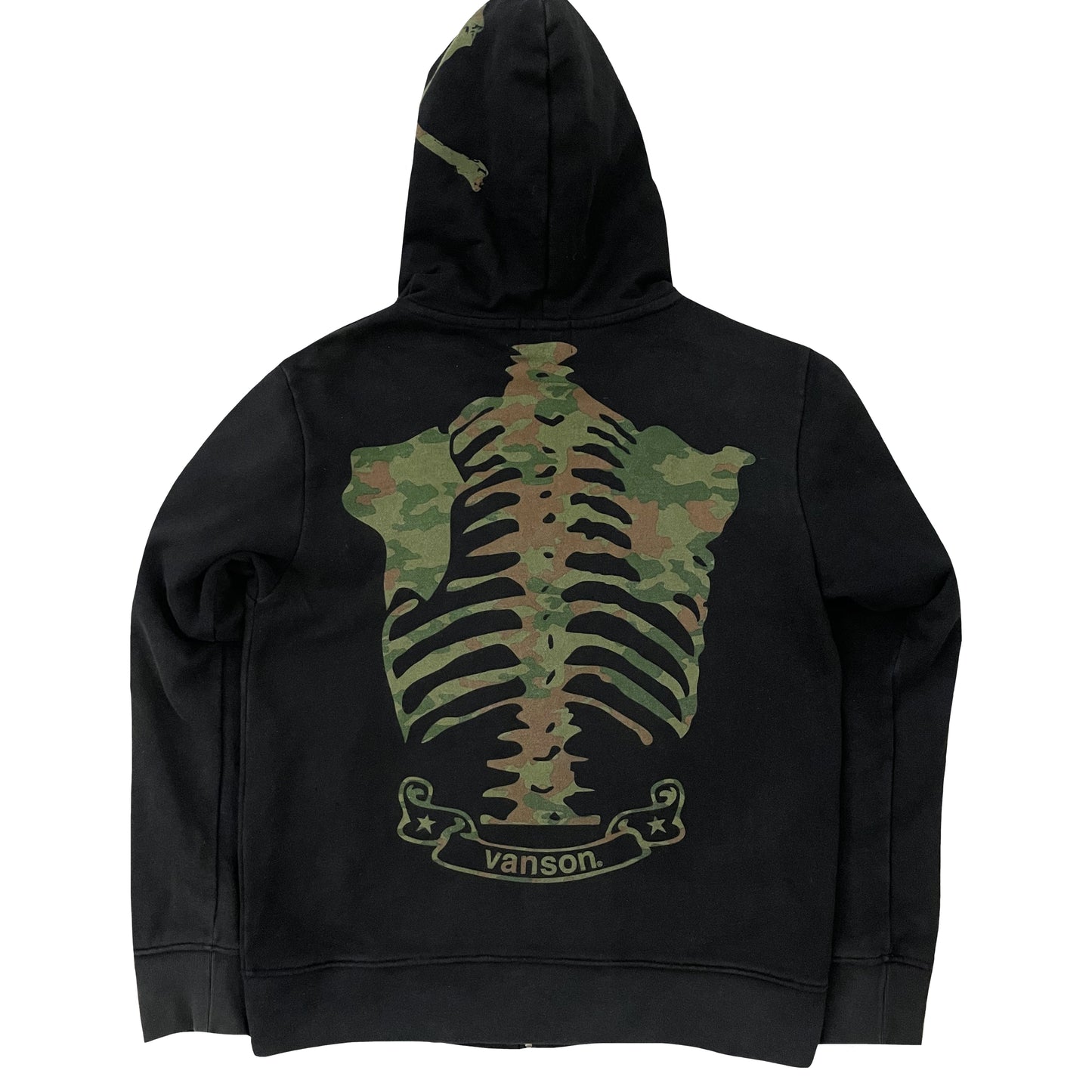 Vanson Leathers Camo Skeleton Hoodie - M | Medium, Multicoloured
