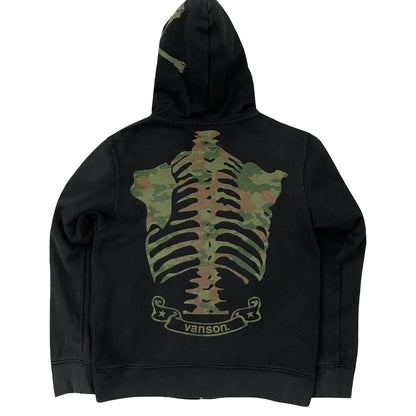 Vanson Leathers Camo Skeleton Hoodie - M | Medium, Multicoloured