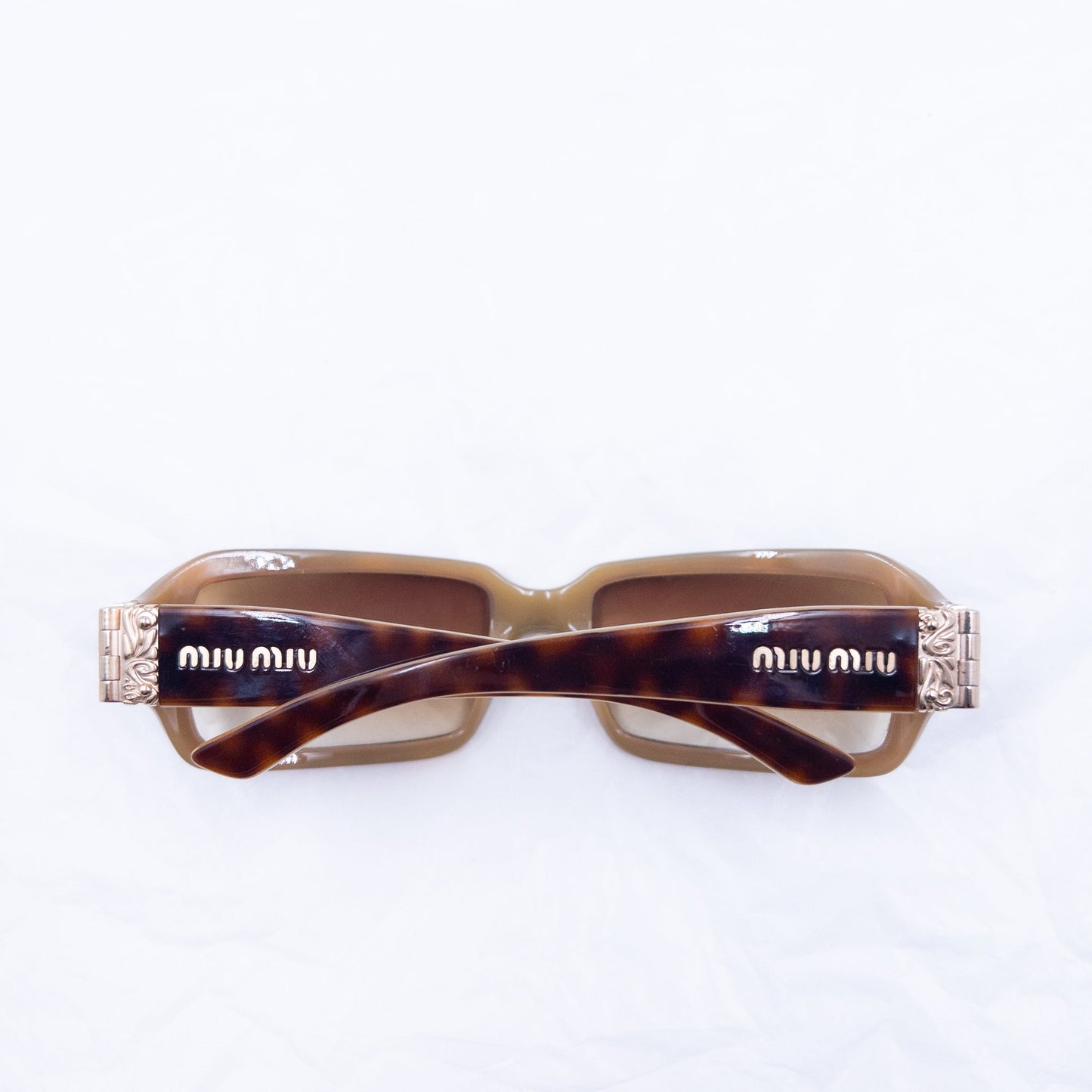 Vintage 2000s Miu Miu Tortoise Shell Sunglasses | O/S, Brown
