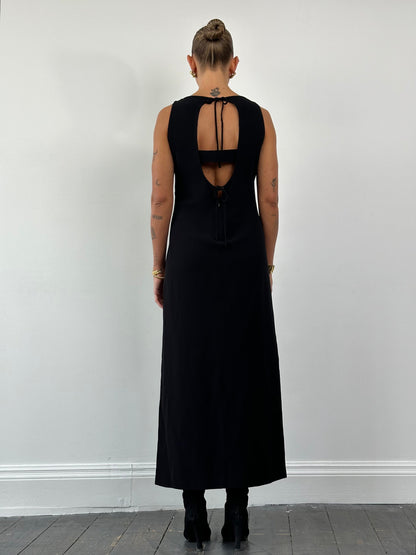 Italian Vintage Boat Neck Maxi Dress - M/L