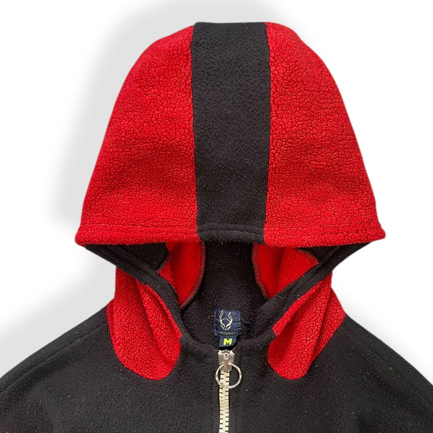 1990's Cyberdog Panelled Fleece Hoodie (L) | Default Title, Black