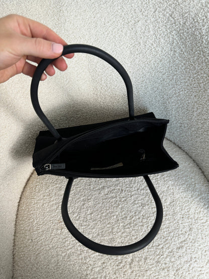 Archive 1998 Miu Miu Embossed Cloth Handbag | O/S, Black