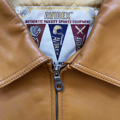 Avirex 'Nitro Run' Leather Varsity Jacket - M
